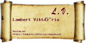 Lambert Viktória névjegykártya