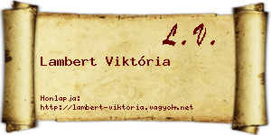 Lambert Viktória névjegykártya